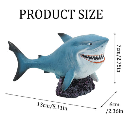 Realistic Resin Shark Aquarium Ornament for Fish Tank Home Room Decor