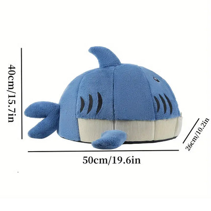 Pet Bed Shark Shape Soft Warm Cave Nest Cat Dog Indoor Winter Sleeping House