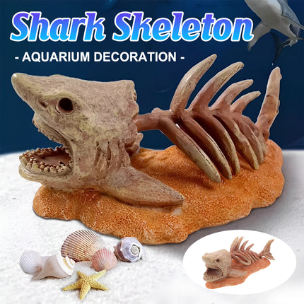 Simulated Shark Skeleton Aquarium Ornament Fish Tank Decoration For Home Office