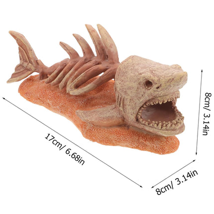 Simulated Shark Skeleton Aquarium Ornament Fish Tank Decoration For Home Office