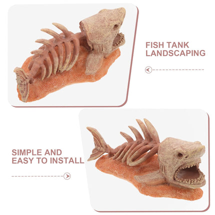 Simulated Shark Skeleton Aquarium Ornament Fish Tank Decoration For Home Office
