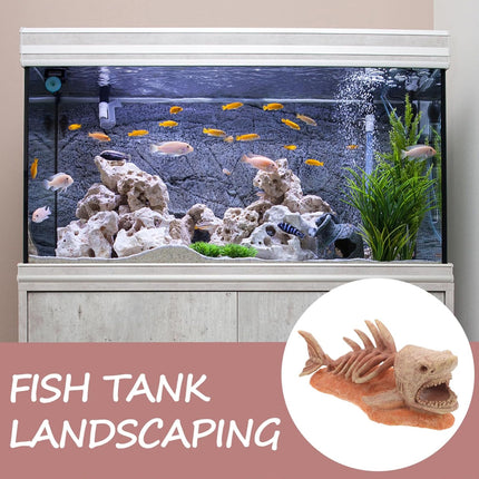 Simulated Shark Skeleton Aquarium Ornament Fish Tank Decoration For Home Office