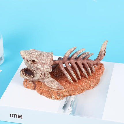 Simulated Shark Skeleton Aquarium Ornament Fish Tank Decoration For Home Office