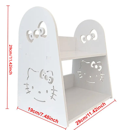 Cute Cartoon 2 Tier Desktop Storage Organizer Shelf Small Display Rack