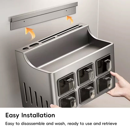 Multifunctional Kitchen Spice Rack Organiser Knife Holder Countertop Wall Mount