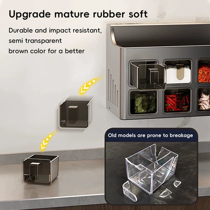 Multifunctional Kitchen Spice Rack Organiser Knife Holder Countertop Wall Mount