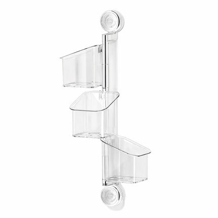 Suction Cup Bathroom Storage Organiser Wall Mount Rotating Vanity Shelf Caddy