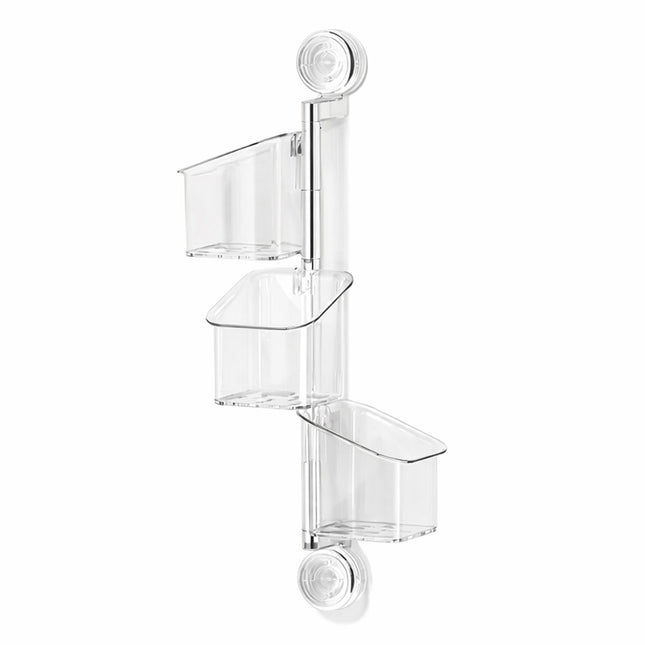 Suction Cup Bathroom Storage Organiser Wall Mount Rotating Vanity Shelf Caddy