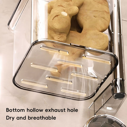 Suction Cup Bathroom Storage Organiser Wall Mount Rotating Vanity Shelf Caddy
