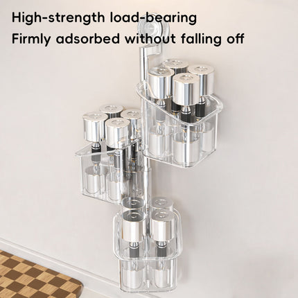 Suction Cup Bathroom Storage Organiser Wall Mount Rotating Vanity Shelf Caddy