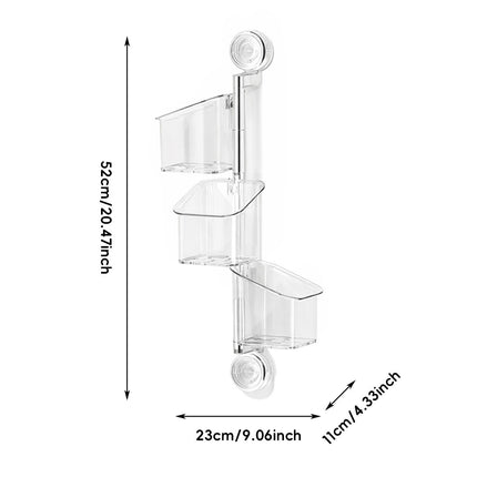 Suction Cup Bathroom Storage Organiser Wall Mount Rotating Vanity Shelf Caddy