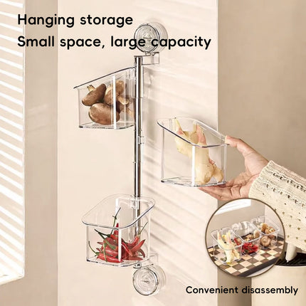 Suction Cup Bathroom Storage Organiser Wall Mount Rotating Vanity Shelf Caddy