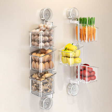 Suction Cup Bathroom Storage Organiser Wall Mount Rotating Vanity Shelf Caddy