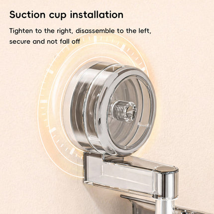 Suction Cup Bathroom Storage Organiser Wall Mount Rotating Vanity Shelf Caddy