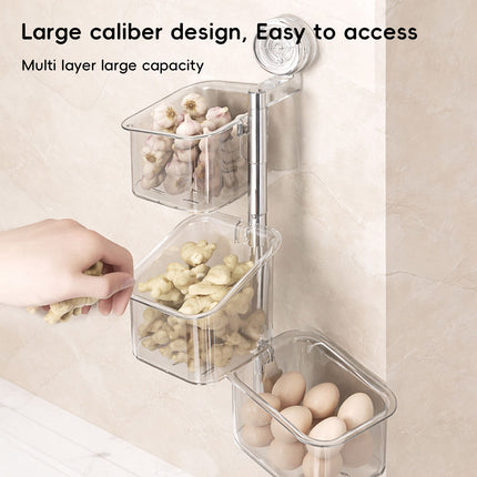 Suction Cup Bathroom Storage Organiser Wall Mount Rotating Vanity Shelf Caddy