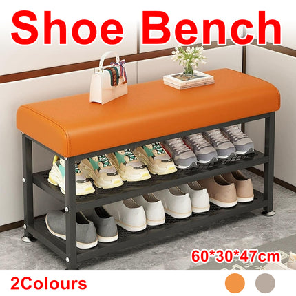 Shoe Changing Bench with Shoe Storage Rack Sturdy Space Saving for Entryway Home