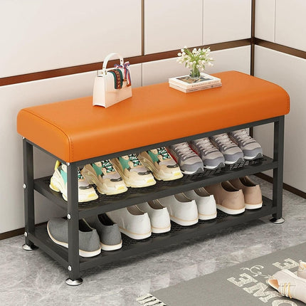 Shoe Changing Bench with Shoe Storage Rack Sturdy Space Saving for Entryway Home