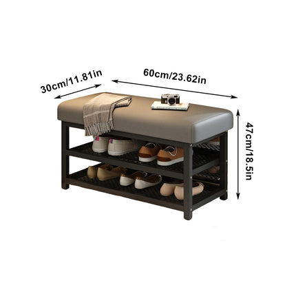 Shoe Changing Bench with Shoe Storage Rack Sturdy Space Saving for Entryway Home