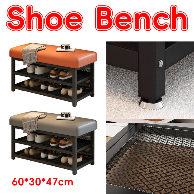Shoe Changing Bench with Shoe Storage Rack Sturdy Space Saving for Entryway Home
