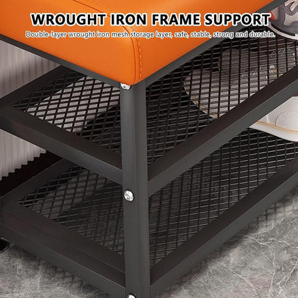 Shoe Changing Bench with Shoe Storage Rack Sturdy Space Saving for Entryway Home