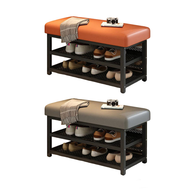 Shoe Changing Bench with Shoe Storage Rack Sturdy Space Saving for Entryway Home