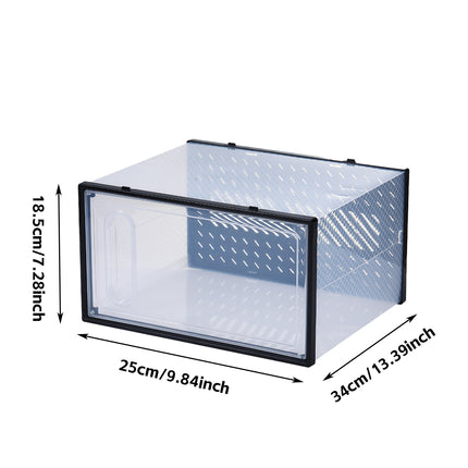 12 Clear Shoe Storage Boxes Stackable Dustproof with Secure Suction Door