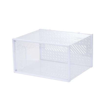 12 Clear Shoe Storage Boxes Stackable Dustproof with Secure Suction Door