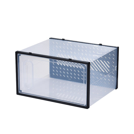 12 Clear Shoe Storage Boxes Stackable Dustproof with Secure Suction Door