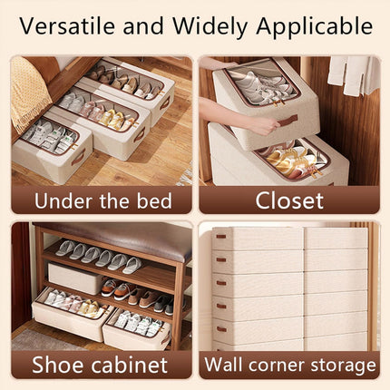 Home Foldable No Assembly Shoe Boxes Stackable Dustproof for Sneakers Heels