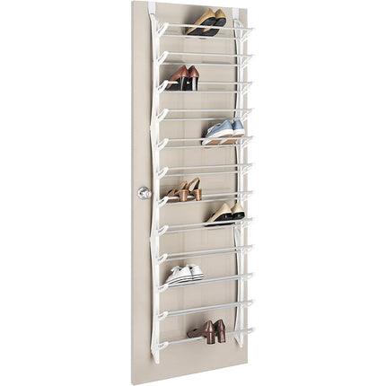 12-Tier Hanging Shoe Rack Over Door Wall Mounted Organiser Dorm Closet Storage