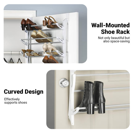 12-Tier Hanging Shoe Rack Over Door Wall Mounted Organiser Dorm Closet Storage