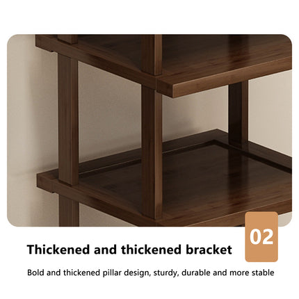 6 Tier Bamboo Shoe Rack Compact Sturdy Space Saving For Entryway Hallway Use