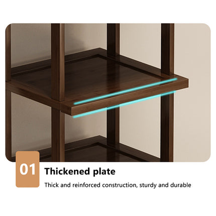 6 Tier Bamboo Shoe Rack Compact Sturdy Space Saving For Entryway Hallway Use