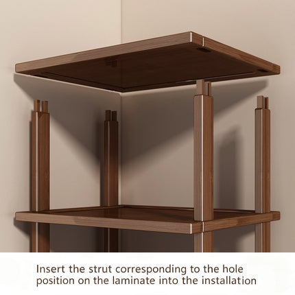 6 Tier Bamboo Shoe Rack Compact Sturdy Space Saving For Entryway Hallway Use