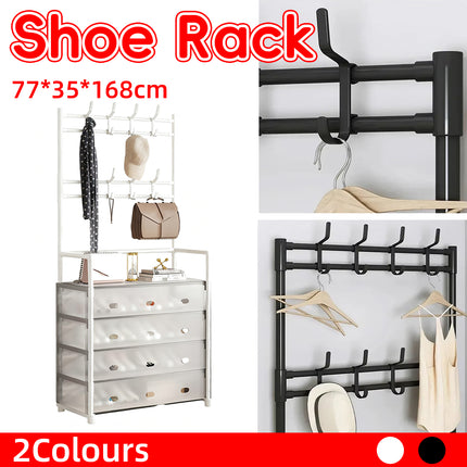 Multifunctional All in One Shoe Rack Durable Dustproof for Entryway Space Saving