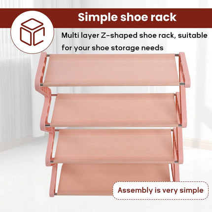 4 Tier Assemblyf Shoe Rack Durable PP Material for Entryway Hallway Space Saving