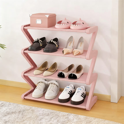 4 Tier Assemblyf Shoe Rack Durable PP Material for Entryway Hallway Space Saving