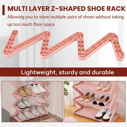 4 Tier Assemblyf Shoe Rack Durable PP Material for Entryway Hallway Space Saving