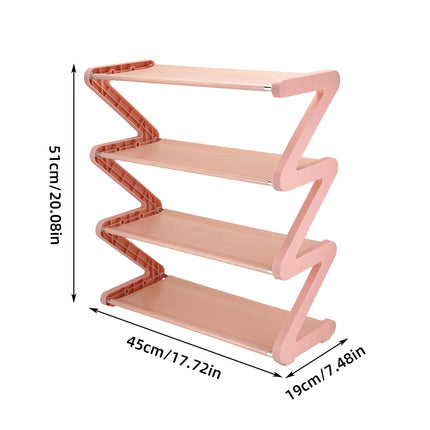 4 Tier Assemblyf Shoe Rack Durable PP Material for Entryway Hallway Space Saving