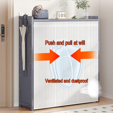 Entryway 7 Tier Large Capacity Shoe Rack With Dust Curtain Space Saving Durable