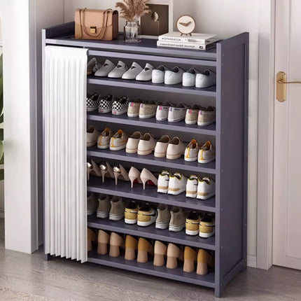 Entryway 7 Tier Large Capacity Shoe Rack With Dust Curtain Space Saving Durable