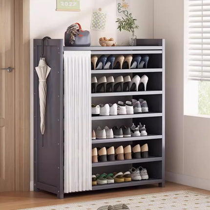 Entryway 7 Tier Large Capacity Shoe Rack With Dust Curtain Space Saving Durable