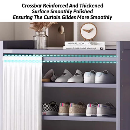 Entryway 7 Tier Large Capacity Shoe Rack With Dust Curtain Space Saving Durable