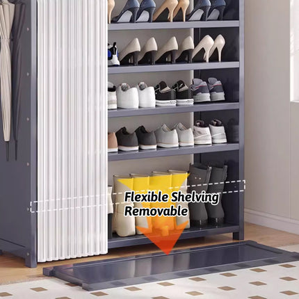 Entryway 7 Tier Large Capacity Shoe Rack With Dust Curtain Space Saving Durable