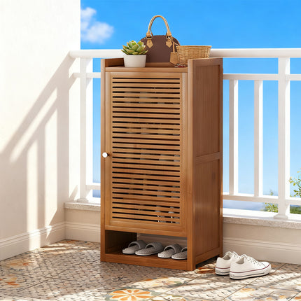 Bamboo Shoe Rack Entryway Organizer Durable Sturdy Space Saving Dust-Proof