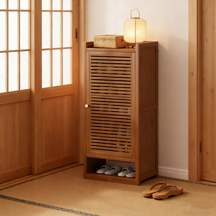 Bamboo Shoe Rack Entryway Organizer Durable Sturdy Space Saving Dust-Proof