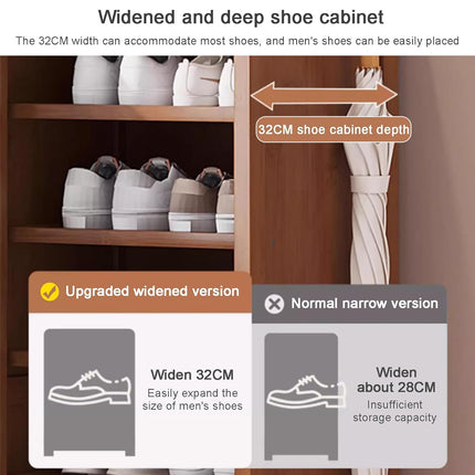 Bamboo Shoe Rack Entryway Organizer Durable Sturdy Space Saving Dust-Proof