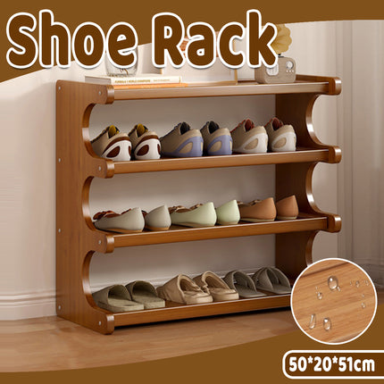 Small 4-Tier Shoe Rack Compact Shoe Storage Dustproof Space Saving Durable