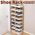 8 Tiers Shoe Rack Wood Vertical Space Saving Narrow Shoe Rack Storage 14 Pairs