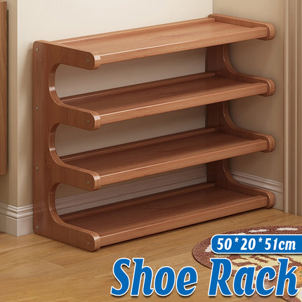 Small 4-Tier Shoe Rack Compact Shoe Storage Dustproof Space Saving Durable